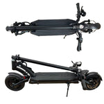 Mantis 40 MPH electric scooter in its folded position for easy transport