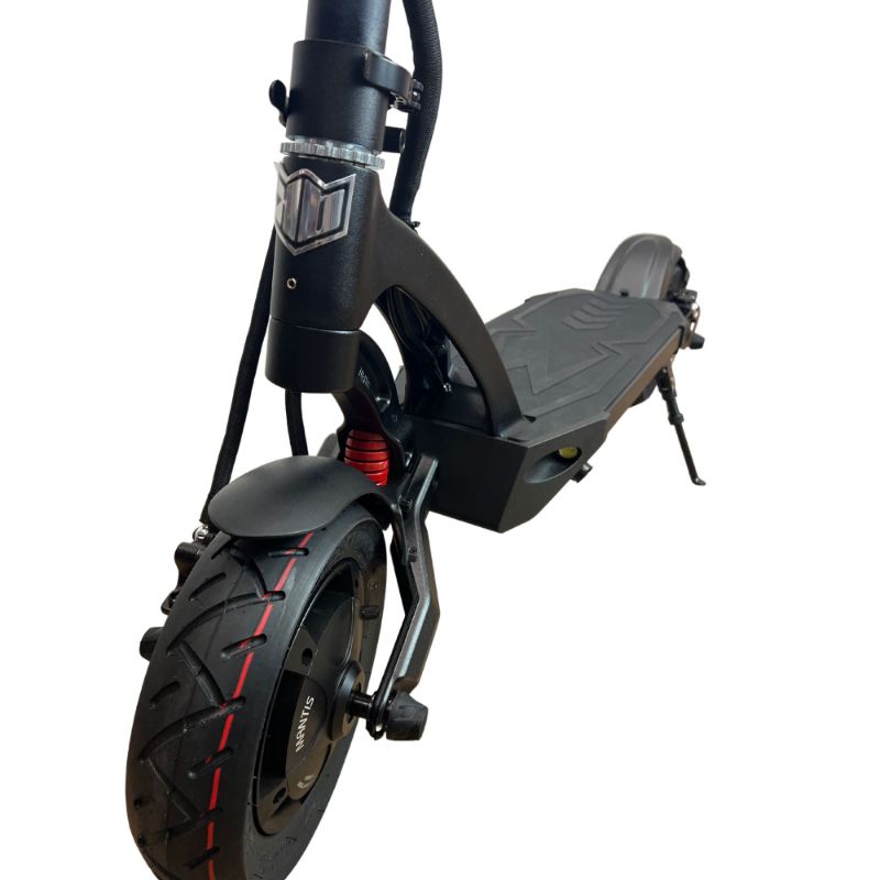 Close up view of the front of the Mantis 40 MPH electric scooter