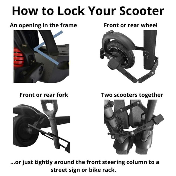 fluid FOLD E scooter Lock - Folding Lock for Electric Scooters